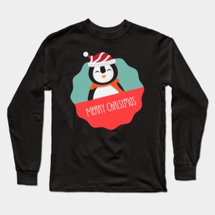 Merry Christmas Cute Penguin Long Sleeve T-Shirt